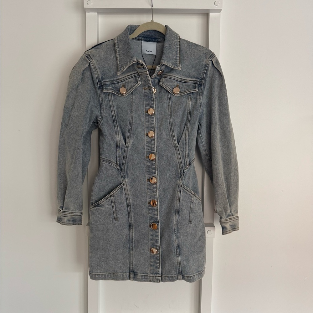 ACLER Mini Denim Dress (new, never worn) - Picture 2 of 6